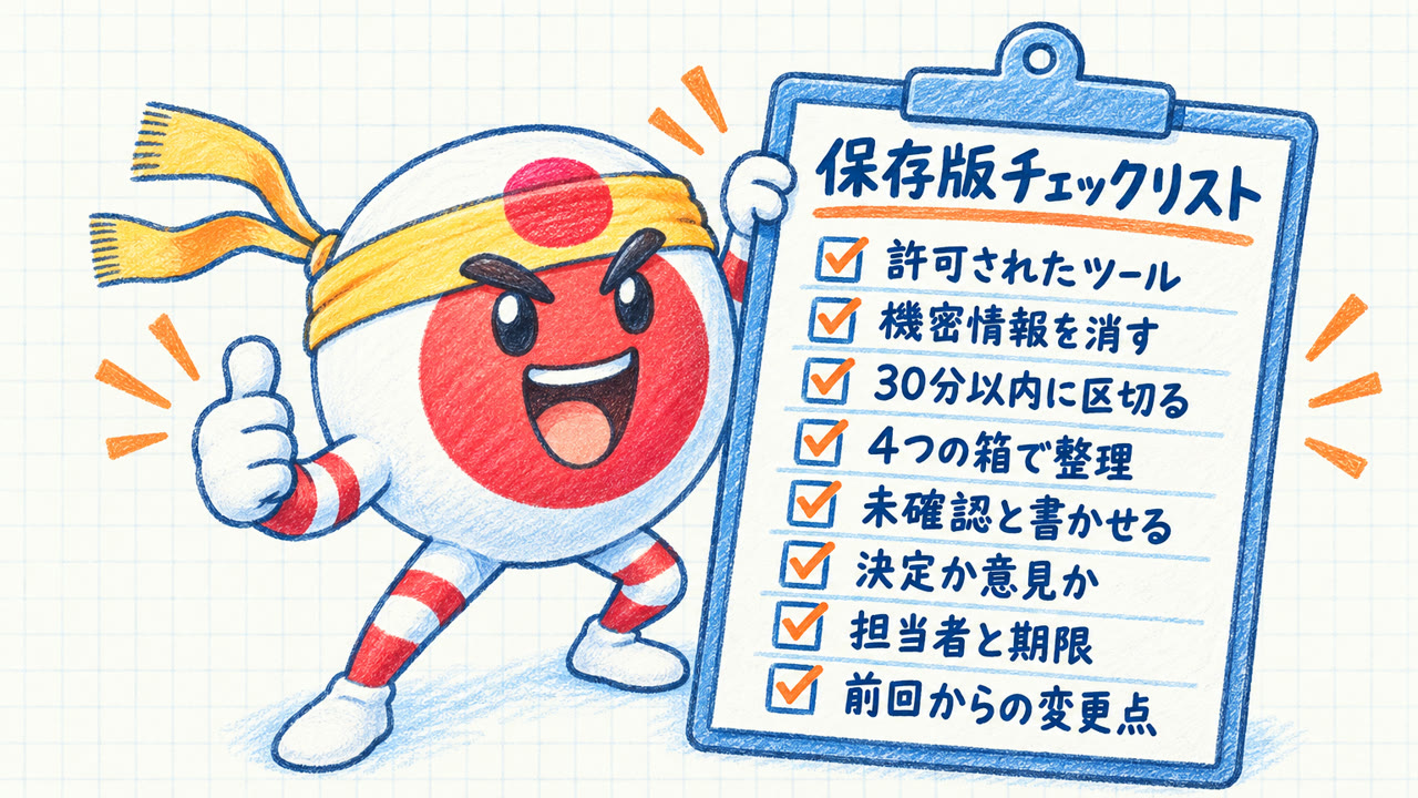 AI議事録を手直しせずに使う手順|AIに任せる所と人が見る3点【コンサル向け】